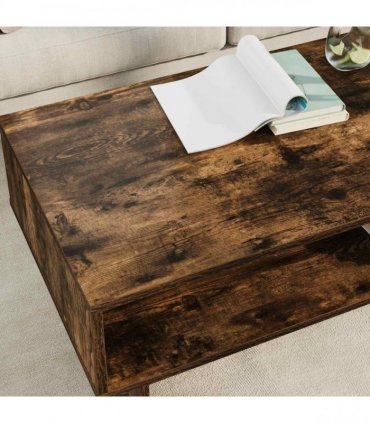 vidaXL Coffee Table Smoked Oak 100 x 46 x 35 cm Engineered Wood