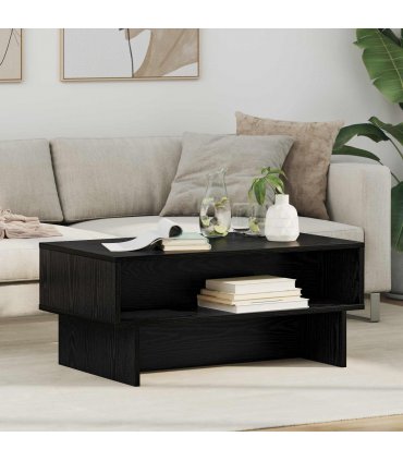 vidaXL Coffee Table Black Oak 80 x 46 x 35 cm Engineered Wood