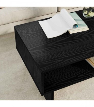 vidaXL Coffee Table Black Oak 80 x 46 x 35 cm Engineered Wood