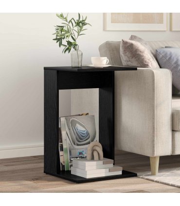 vidaXL Side Table Black Oak 40 x 38 x 62.5 cm Engineered Wood