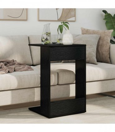 vidaXL Side Table Black Oak 40 x 38 x 62.5 cm Engineered Wood