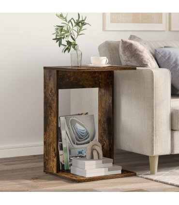 vidaXL Side Table Smoked Oak 40 x 38 x 62.5 cm Engineered Wood