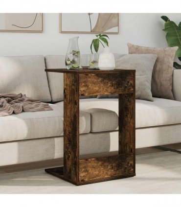 vidaXL Side Table Smoked Oak 40 x 38 x 62.5 cm Engineered Wood