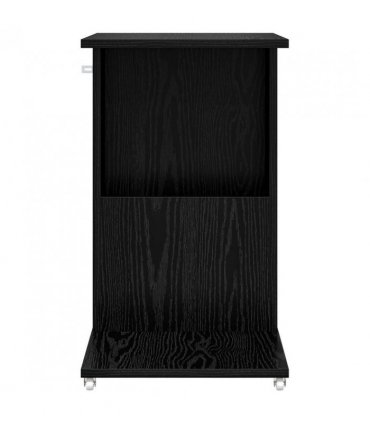 vidaXL Side Table with Wheel Black Oak 40 x 35 x 60 cm Engineered Wood