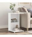 vidaXL Side Table with Wheel White 40 x 35 x 60 cm Engineered Wood