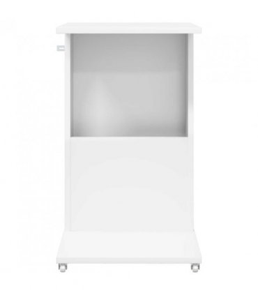 vidaXL Side Table with Wheel White 40 x 35 x 60 cm Engineered Wood
