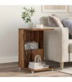 vidaXL Side Table with Wheel Old Wood 40 x 35 x 60 cm Engineered Wood