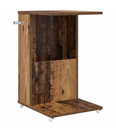 vidaXL Side Table with Wheel Old Wood 40 x 35 x 60 cm Engineered Wood