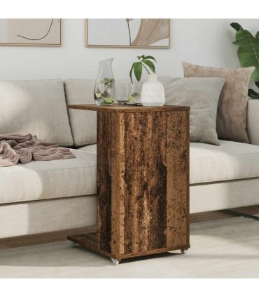 vidaXL Side Table with Wheel Old Wood 40 x 35 x 60 cm Engineered Wood