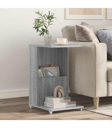 vidaXL Side Table Grey Sonoma 40 x 35 x 60 cm Engineered Wood