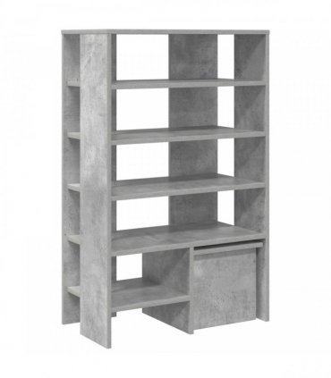 vidaXL Shoe Cabinet with Shelf 2 pcs Concrete Grey Engineered Wood