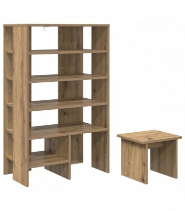 vidaXL Shoe Cabinet with Shelf 2 pcs Artisan Oak Engineered Wood