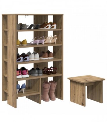 vidaXL Shoe Cabinet with Shelf 2 pcs Artisan Oak Engineered Wood