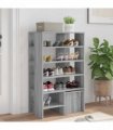 vidaXL Shoe Cabinet with Shelf 2 pcs Grey Sonoma Engineered Wood