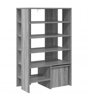 vidaXL Shoe Cabinet with Shelf 2 pcs Grey Sonoma Engineered Wood