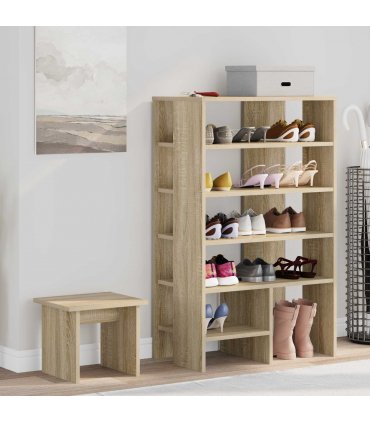 vidaXL Shoe Cabinet with Shelf 2 pcs Sonoma Oak Engineered Wood