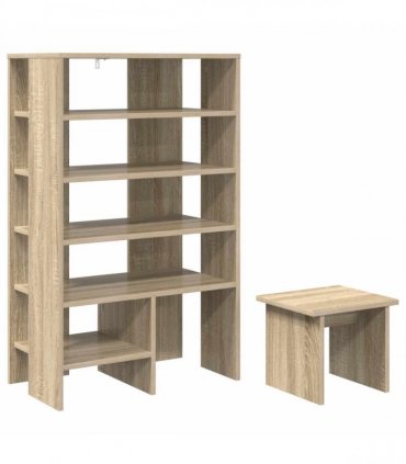 vidaXL Shoe Cabinet with Shelf 2 pcs Sonoma Oak Engineered Wood