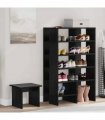 vidaXL Shoe Cabinet with Shelf 2 pcs Black Oak Engineered Wood