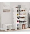 vidaXL Shoe Cabinet with Shelf 2 pcs White Engineered Wood