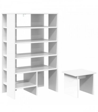 vidaXL Shoe Cabinet with Shelf 2 pcs White Engineered Wood