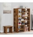 vidaXL Shoe Cabinet with Shelf 2 pcs Old Wood Engineered Wood