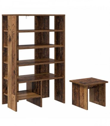 vidaXL Shoe Cabinet with Shelf 2 pcs Old Wood Engineered Wood