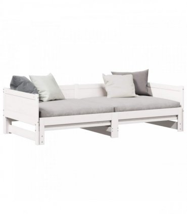 vidaXL Pull-out Day Bed White 203.5 x 184 x 56.5 cm Solid Pine Wood