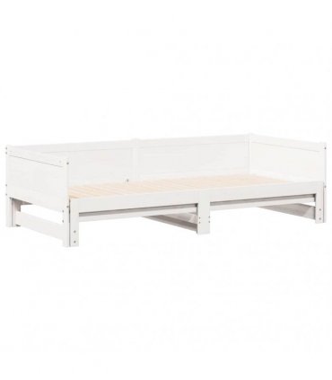 vidaXL Pull-out Day Bed White 203.5 x 184 x 56.5 cm Solid Pine Wood