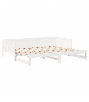 vidaXL Pull-out Day Bed White 203.5 x 184 x 56.5 cm Solid Pine Wood