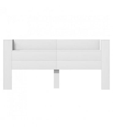 vidaXL Headboard Cabinet with LED White 220x16.5x103.5 cm