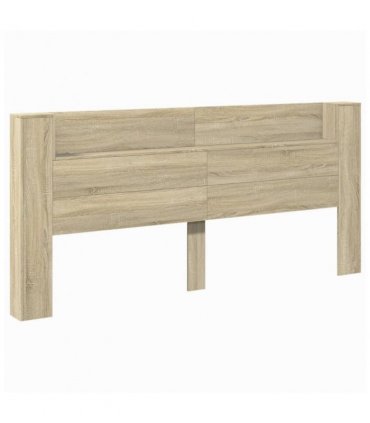 vidaXL Headboard Cabinet with LED Sonoma Oak 220x16.5x103.5 cm