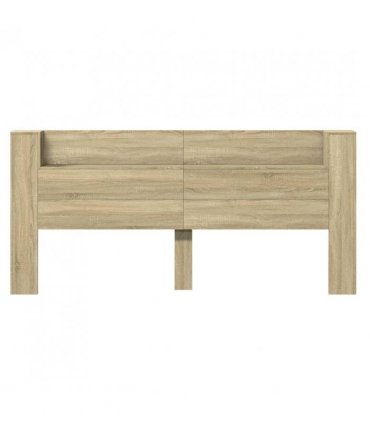vidaXL Headboard Cabinet with LED Sonoma Oak 220x16.5x103.5 cm