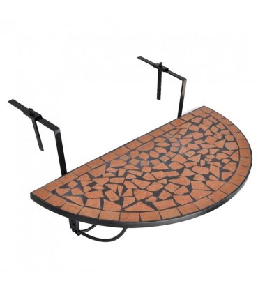 vidaXL Hanging Balcony Table Terracotta Mosaic — Colour: brown