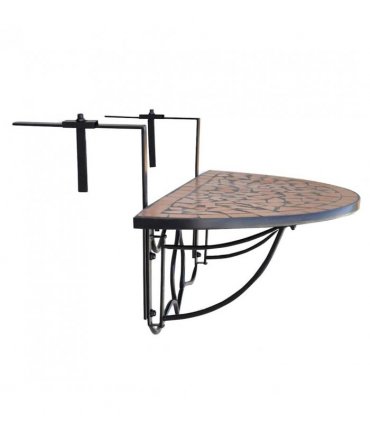 vidaXL Hanging Balcony Table Terracotta Mosaic — Colour: brown