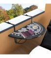 vidaXL Hanging Balcony Table Black and White Mosaic