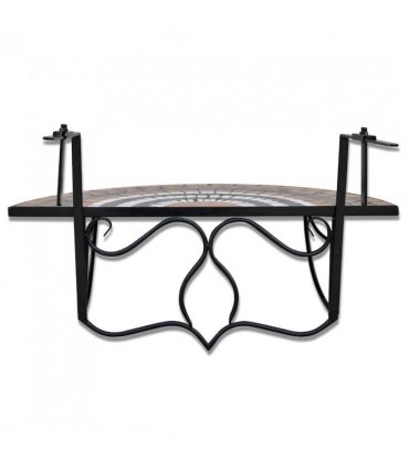 vidaXL Hanging Balcony Table Terracotta and White Mosaic — Colour: brown and white