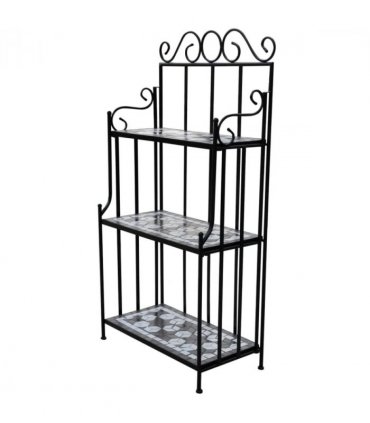 Plant Stand Plant Display Black White Mosaic Pattern