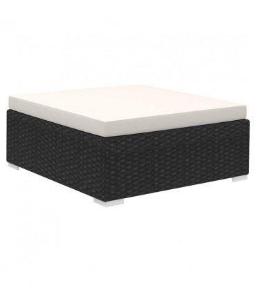 vidaXL Patio Furniture | Black and Cream | Poly Rattan, Steel, Polyester | Large
