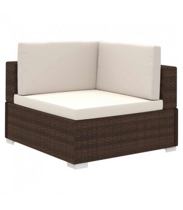 vidaXL Patio Furniture | Brown | PE Rattan | Set | Modular | Patio Lounge Set