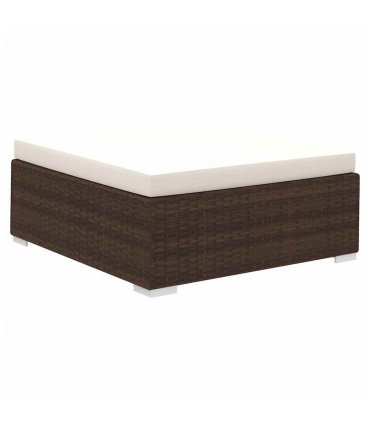 vidaXL Patio Furniture | Brown | PE Rattan | Set | Modular | Patio Lounge Set