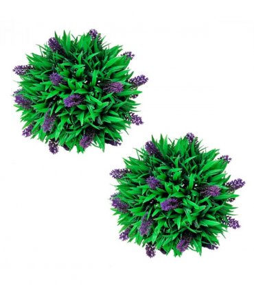 Set of 2 Artificial Boxwood Ball with Lavender 28 cm