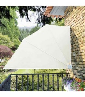 vidaXL Collapsible Balcony Side Awning Cream 160x240 cm — Size: 160 x 240 cm