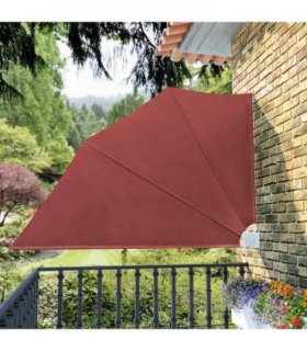 vidaXL Collapsible Balcony Side Awning Terracotta 160x240 cm — Size: 160 x 240 cm