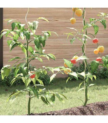vidaXL Plant Support 20 pcs Silver 150 x 0.6 x 0.6 cm Steel — Colour: Galvanised steel, Size: 150 cm