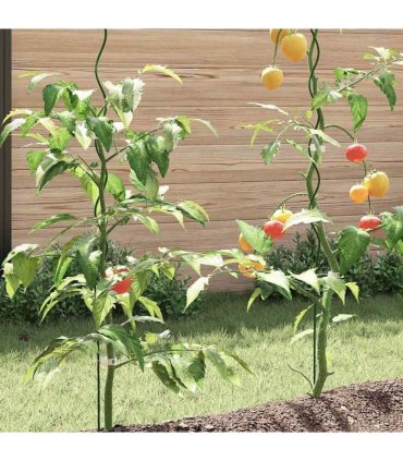 vidaXL Plant Support 50 pcs Green 150 x 0.6 x 0.6 cm Steel — Size: 150 cm