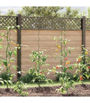 vidaXL Plant Support 5 pcs Green 150 x 0.6 x 0.6 cm Steel — Size: 150 cm