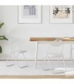 vidaXL Folding Chair 2 pcs White 48 x 43.5 x 81 cm Faux Leather