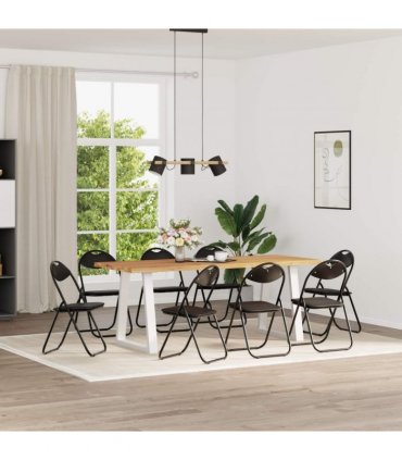 vidaXL Folding Chair 8 pcs Black 48 x 43.5 x 81 cm Faux Leather