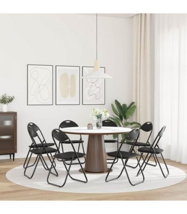 vidaXL Folding Chair 8 pcs Black 48 x 43.5 x 81 cm Faux Leather