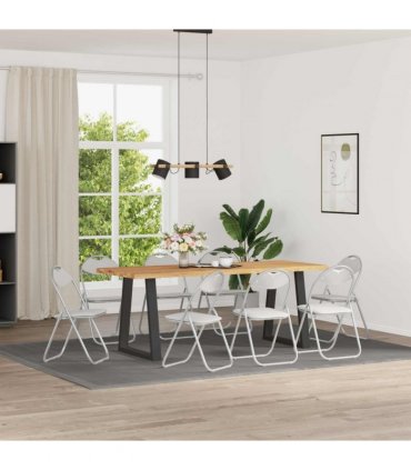 vidaXL Folding Chair 8 pcs White and Grey 48 x 43.5 x 81 cm — V0672080075